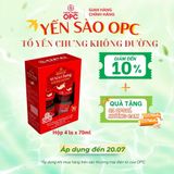  TPBS. YẾN SÀO OPC - TỔ YẾN CHƯNG KHÔNG ĐƯỜNG (Hộp 4 và 6 lọ) 