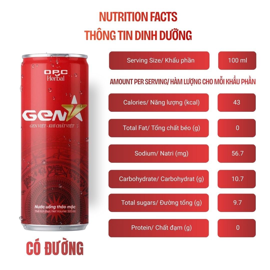  Nước uống thảo mộc Gen V (Lốc 6 lon) 