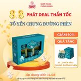  TPBS. YẾN SÀO OPC - TỔ YẾN CHƯNG ĐƯỜNG PHÈN (Hộp 6 lọ) 