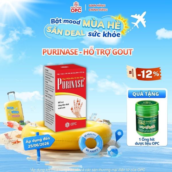  TPBVSK. PURINASE - Hỗ trợ tăng đào thải acid uric. 