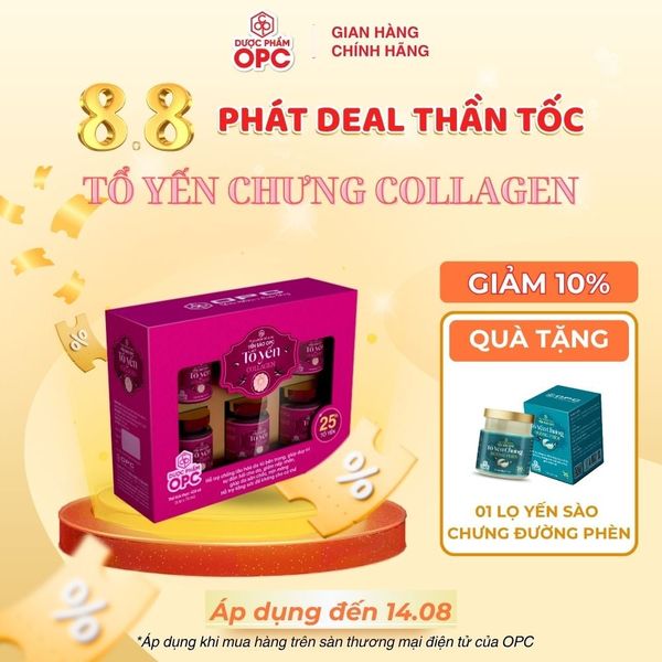  TPBS. YẾN SÀO OPC - TỔ YẾN COLLAGEN (Hộp 6 lọ) 