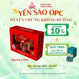  TPBS. YẾN SÀO OPC - TỔ YẾN CHƯNG KHÔNG ĐƯỜNG (Hộp 4 và 6 lọ) 