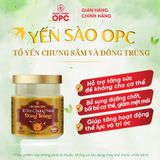  YẾN SÀO OPC - TỔ YẾN CHƯNG SÂM VÀ ĐÔNG TRÙNG (Hộp 6 lọ) 