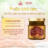  TPBS. YẾN SÀO OPC - TỔ YẾN CHƯNG SÂM VÀ ĐÔNG TRÙNG (Hộp 1 lọ) 