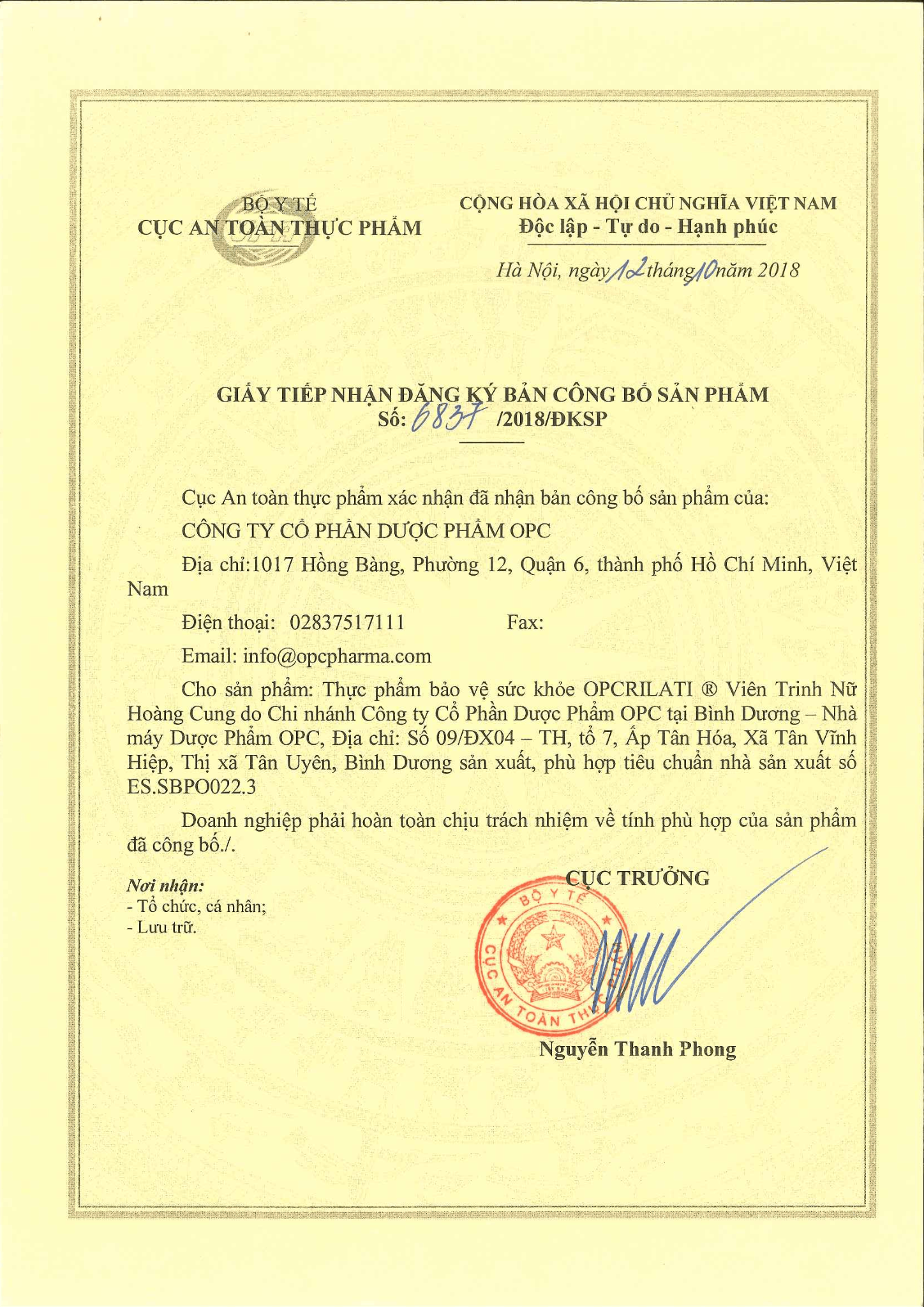  Viên trinh nữ hoàng cung OPCRILATI® 