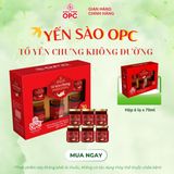  TPBS. YẾN SÀO OPC - TỔ YẾN CHƯNG KHÔNG ĐƯỜNG (Hộp 4 và 6 lọ) 