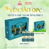  YẾN SÀO OPC - TỔ YẾN CHƯNG ĐƯỜNG PHÈN (Hộp 6 lọ) 