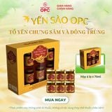  TPBS. YẾN SÀO OPC - TỔ YẾN CHƯNG SÂM VÀ ĐÔNG TRÙNG (Hộp 6 lọ) 