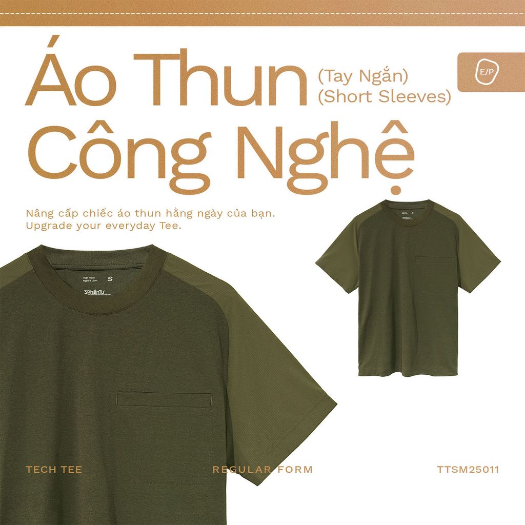 Áo Thun Phối Rã Vải Airdot Thoáng Khí - TTSM25011