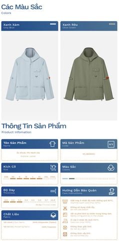 Áo Khoác Đa Năng Có Mũ Vải Taslan - OCJM24002