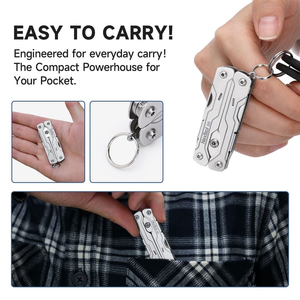 Nextool S0 Micro Sailor kéo EDC xếp gọn móc khóa 8 chức năng