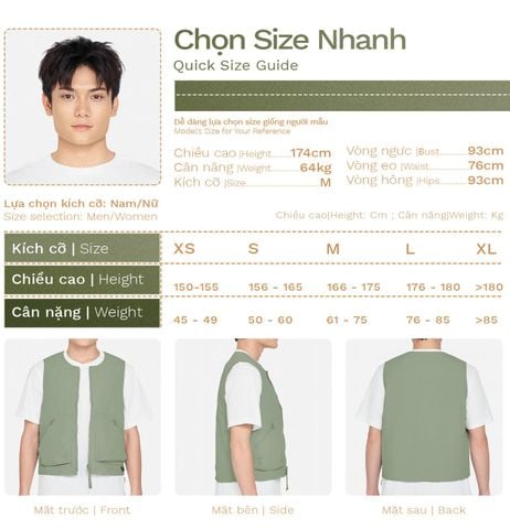 Áo Gi-lê Đa Năng Có Thể Mặc 2 Mặt Vải Taslan - OGLM24001