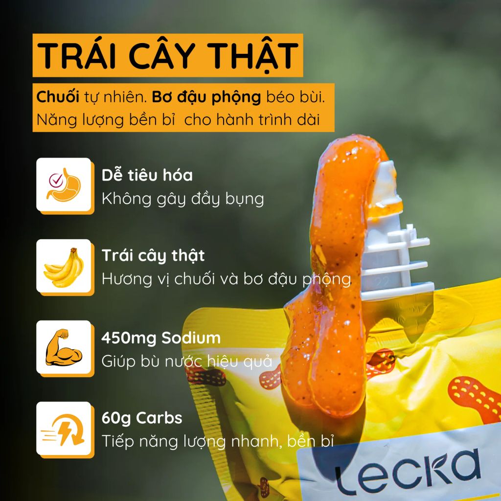 Lecka Ultra Gel túi gel năng lượng 102g/260kcal nắp vặn tiện lợi