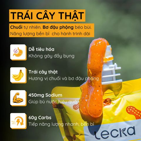 Lecka Ultra Gel túi gel năng lượng 102g/260kcal nắp vặn tiện lợi