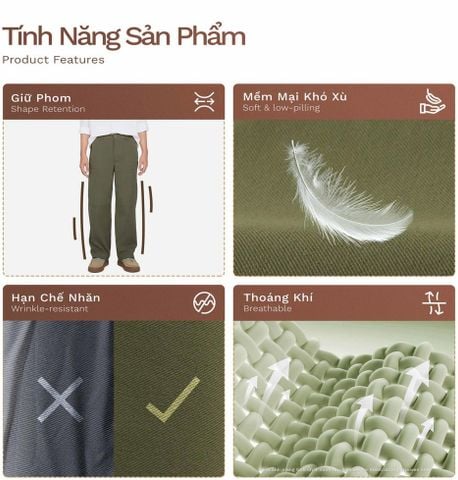 Quần Dài Work-wear Ống Đứng Vải Elasterell-P Dệt Chéo - BWPM24001