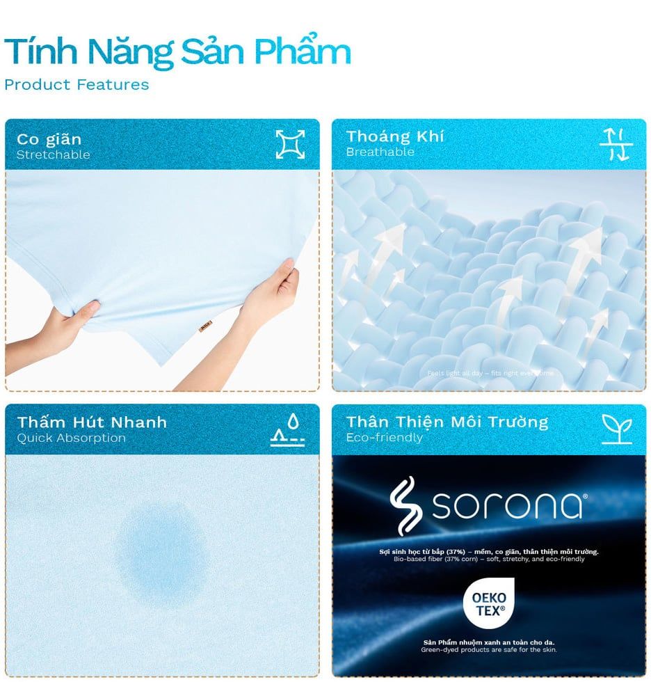 Áo Thun Dáng Relax Vải Sorona Co giãn Thoáng Khí - TTSM24010