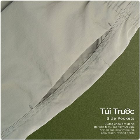 Quần Dài Cargo Túi Hộp Vải Taslan - BCGM24001