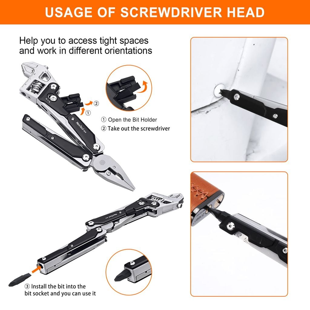 Nextool W40 Walker Cờ Lê mỏ lết Ratchet kiêm kềm, dao, 13 chức năng