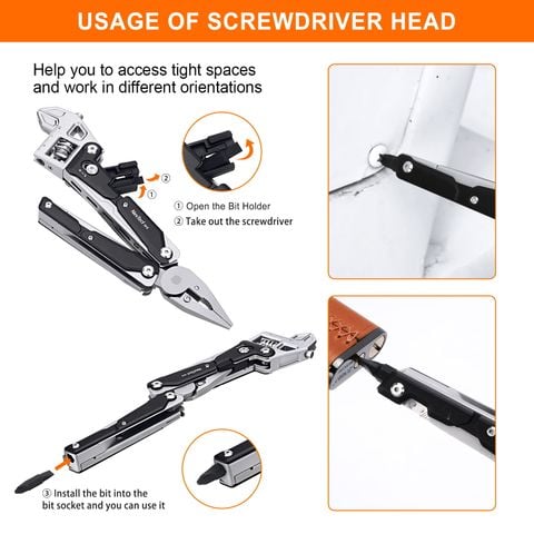 Nextool W40 Walker Cờ Lê mỏ lết Ratchet kiêm kềm, dao, 13 chức năng