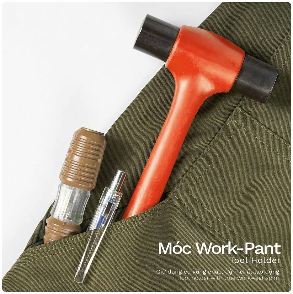 Quần Dài Work-wear Ống Đứng Vải Elasterell-P Dệt Chéo - BWPM24001