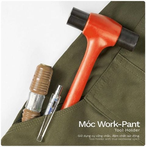 Quần Dài Work-wear Ống Đứng Vải Elasterell-P Dệt Chéo - BWPM24001