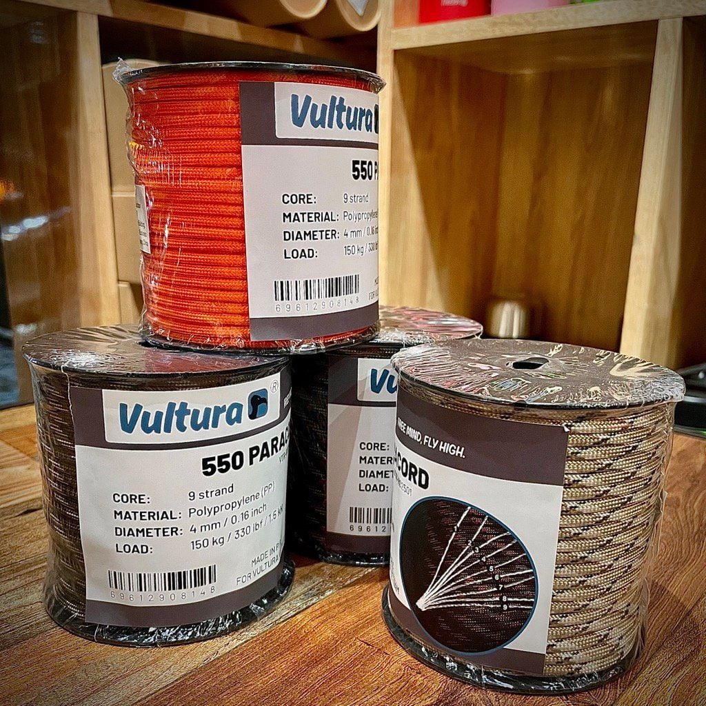 Cuộn 50m dây dù 9 lõi Paracord 550 Vultura VTR-RO2501