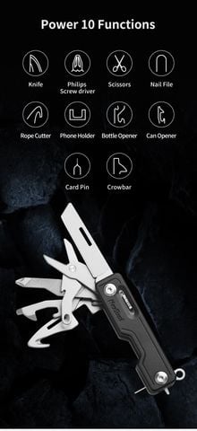 Nextool Multi Functional Knife dao xếp móc khóa bỏ túi 12 chức năng, ốp ABS