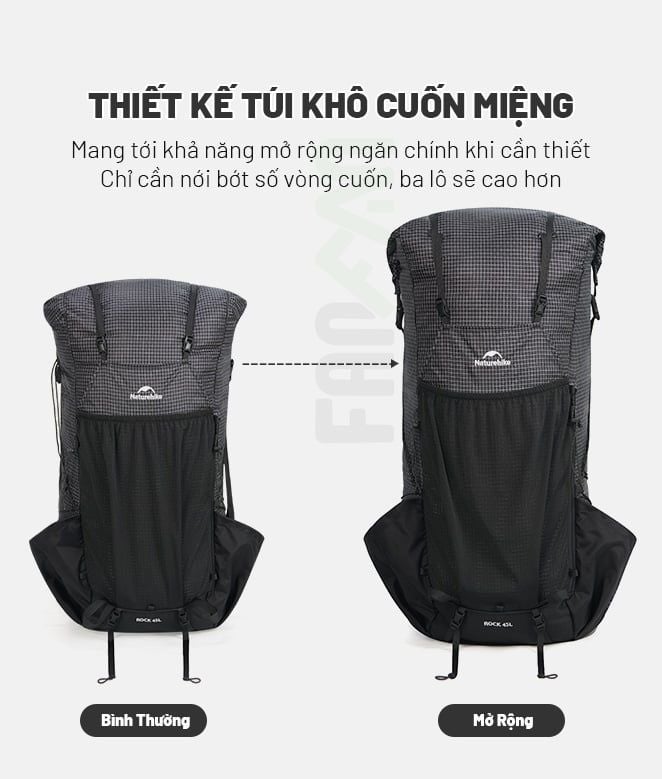 Balô Trekking chuyên dụng Naturehike Rock 2.0 CNK2550XB018