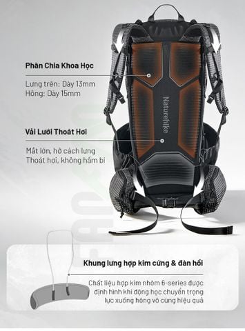 Balô Trekking chuyên dụng Naturehike Rock 2.0 CNK2550XB018