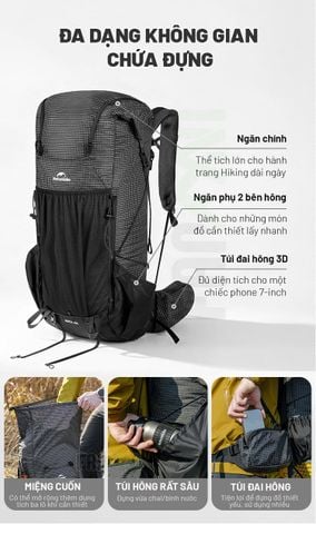 Balô Trekking chuyên dụng Naturehike Rock 2.0 CNK2550XB018