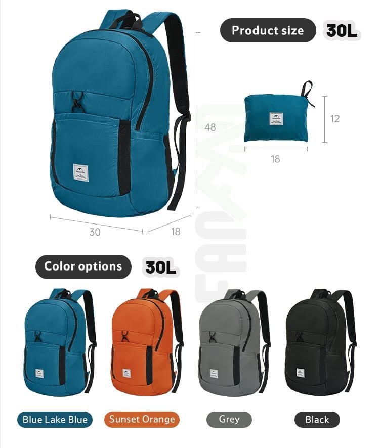 Ba lô xếp gọn Naturehike NH17A017-B (22L & 30L)