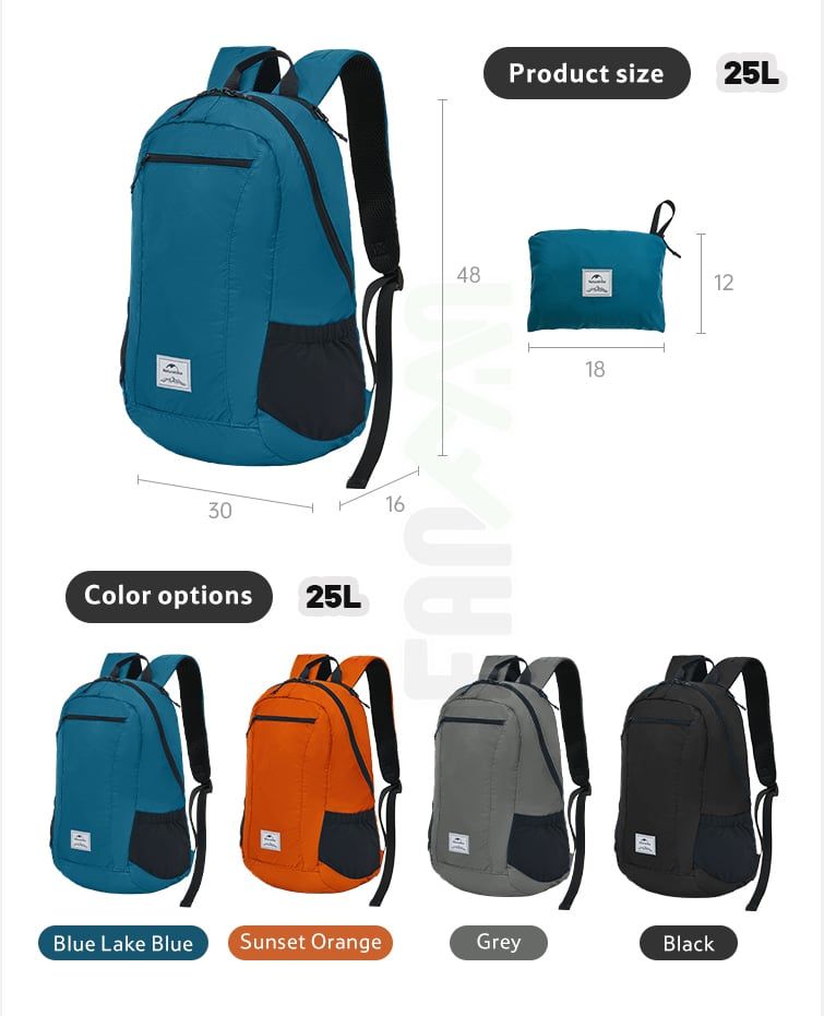 Ba lô xếp gọn Naturehike NH17A012-B (18L & 25L)