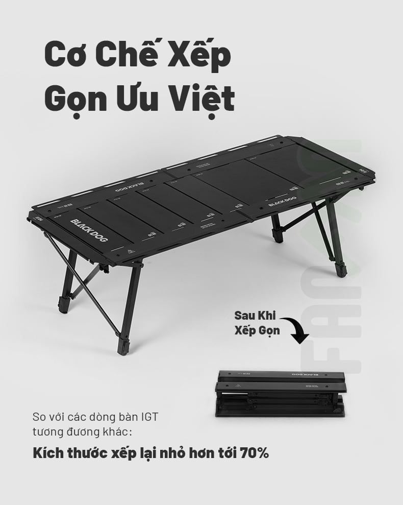 Bàn xếp cắm trại IGT Tactical 4.5 Unit Blackdog CBD2550JJ011