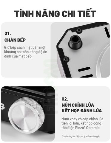 Bếp gas cắm trại kết hợp lửa và hồng ngoại Blackdog CBD2550CF018