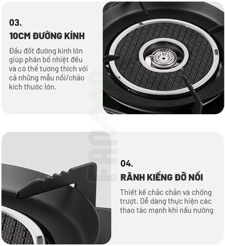 Bếp gas cắm trại kết hợp lửa và hồng ngoại Blackdog CBD2550CF018