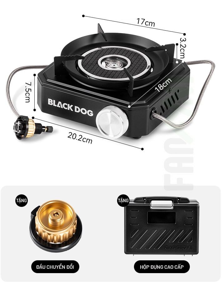 Bếp gas cắm trại kết hợp lửa và hồng ngoại Blackdog CBD2550CF018