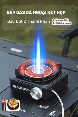 Bếp gas cắm trại kết hợp lửa và hồng ngoại Blackdog CBD2550CF018