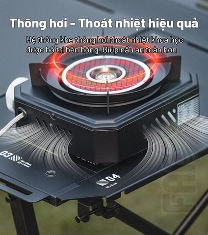 Bếp gas cắm trại kết hợp lửa và hồng ngoại Blackdog CBD2550CF018