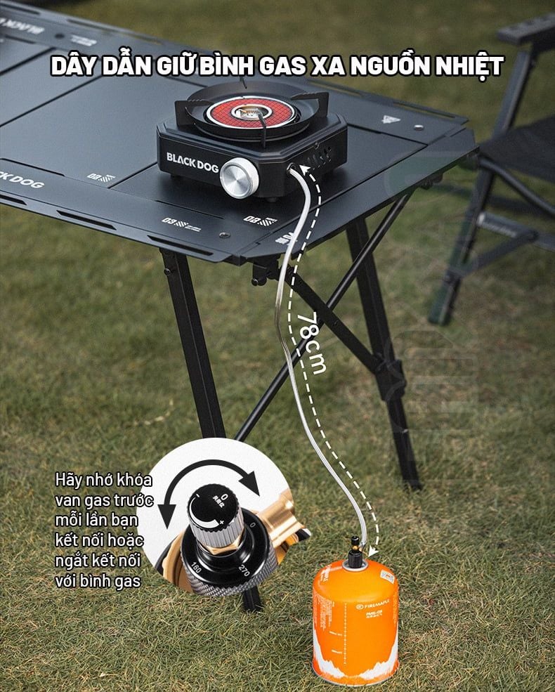 Bếp gas cắm trại kết hợp lửa và hồng ngoại Blackdog CBD2550CF018