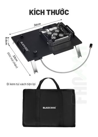 Bếp gas dã ngoại IGT 5 đầu đốt 7200W Blackdog CBD2550CF010