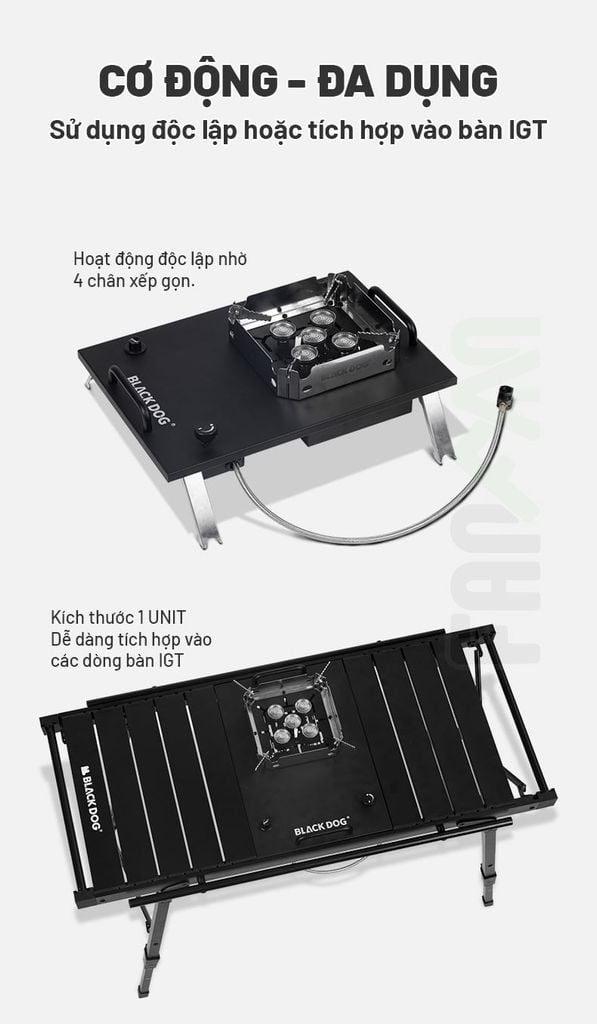Bếp gas dã ngoại IGT 5 đầu đốt 7200W Blackdog CBD2550CF010