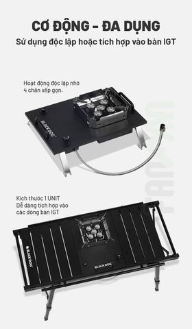 Bếp gas dã ngoại IGT 5 đầu đốt 7200W Blackdog CBD2550CF010
