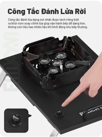 Bếp gas dã ngoại IGT 5 đầu đốt 7200W Blackdog CBD2550CF010