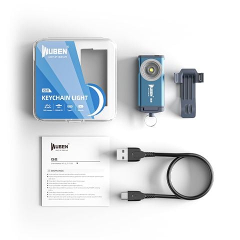 Wuben G2 đèn pin móc khóa nhỏ gọn 500LM pin sạc Type-C