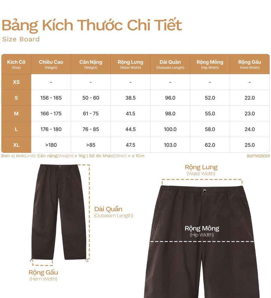 Quần Dài Ống Đứng Vải Taslan (Geared Pants) - BMTM25001