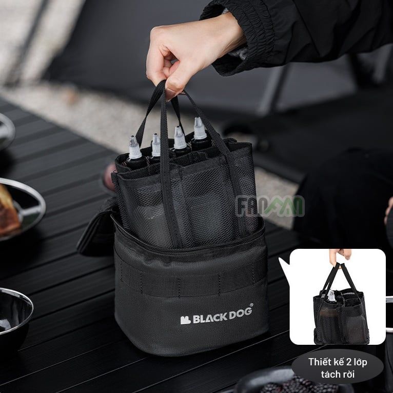 Túi đựng chai lọ gia vị (kèm 7 lọ) BLACKDOG CBD2450XB019