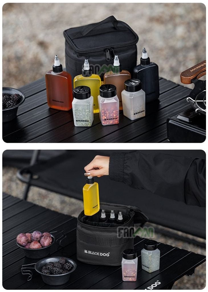 Túi đựng chai lọ gia vị (kèm 7 lọ) BLACKDOG CBD2450XB019