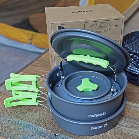 Bộ nồi - chảo - ấm nhôm Trekking dã ngoại Vultura VTR-PS2501, VTR-PS2502