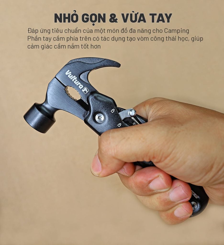 Búa camping kiêm dụng cụ đa năng Vultura MT2601