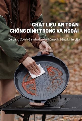 Chảo nhôm Camping đáy bằng Blackdog CBD2550CF021